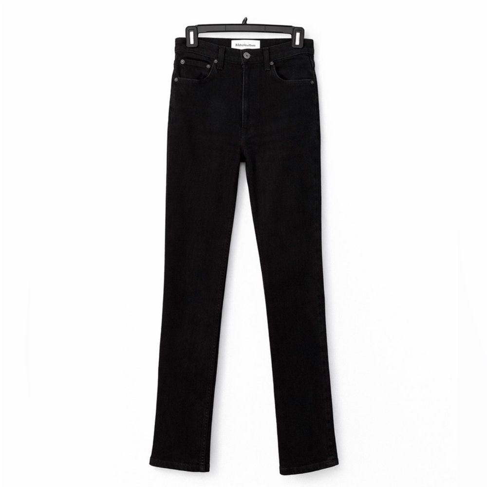 Reformation Liza High Straight Jeans Black High Rise Slim Straight Size 26